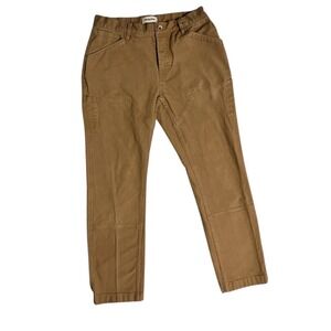 Taylor Stitch Canvas Camp Chore Pants Size 30 Tan Button Fly Men's Double Knee
